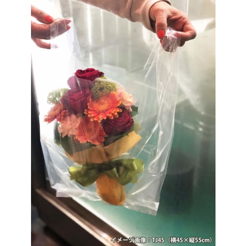 Household Japan Clear Plastic Shopping Bags with Handles, Sizes 40 (West Japan), 30 (East Japan), Heavyweight, 0.04mm Thick (Case Sold), TJ40, 50 Bags