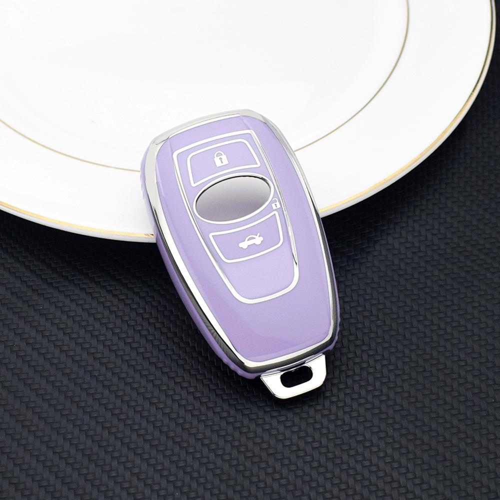 

3 Кнопки ТПУ Чехол для ключа автомобиля для Subaru Legacy XV Forester Outback BRZ SIT Пульт дистанционного управления Корпус Защитные чехлы Автоаксессуары фиолетовый
