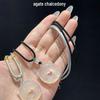Ice-Type White Agate Totoro Cat Pendant Necklace Unisex Anime Jade Stone