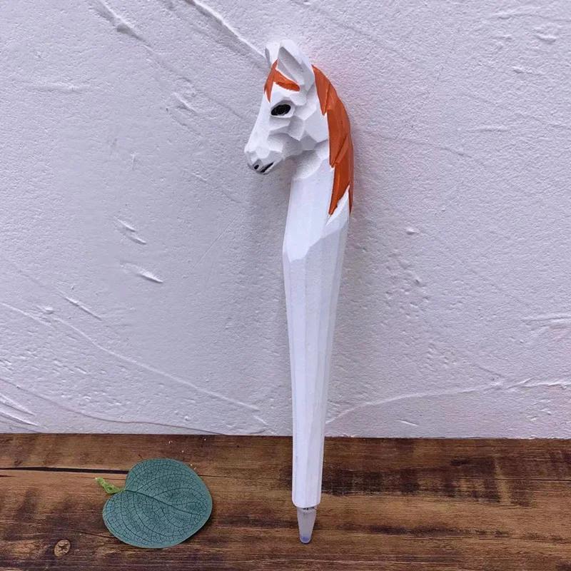 Creative Hand Carved Wooden Animal Shaped Pen