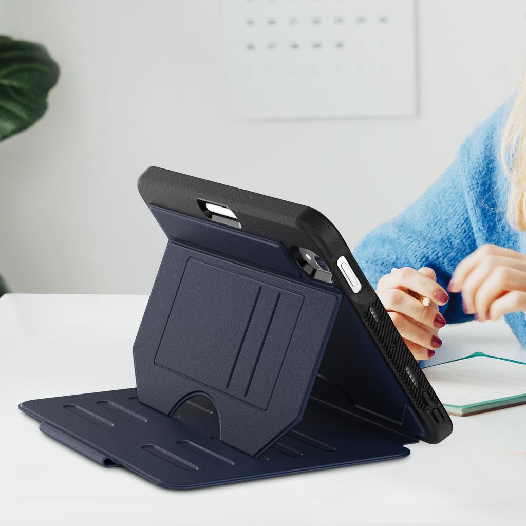 For iPad mini (2024)/(2021) Case with Card Slots PC + TPU + PU U-Shape Stand Tablet Cover