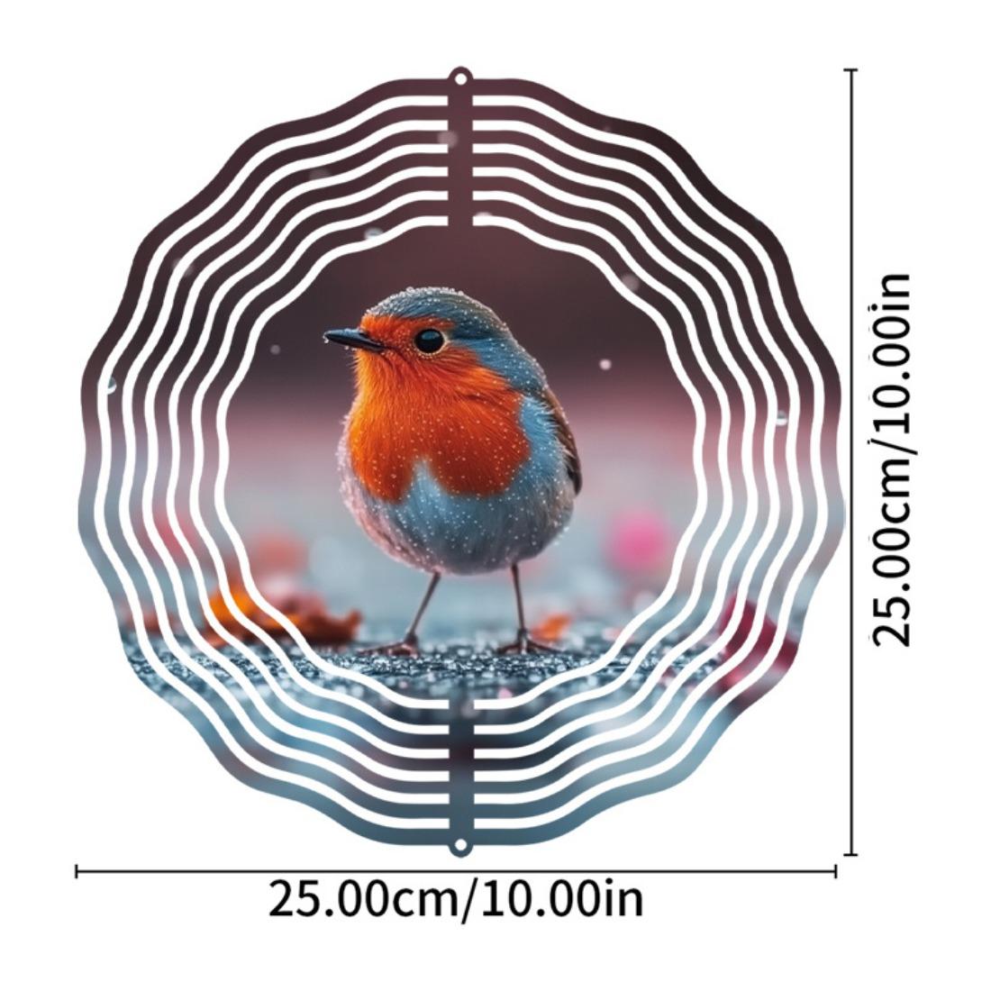 

1 шт. Подвеска-колокольчик с малиновкой, Металлический уличный декор для использования в помещении и на улице, Идеально подходит для Рождества, Хэллоуина, Дня благодарения 01A
