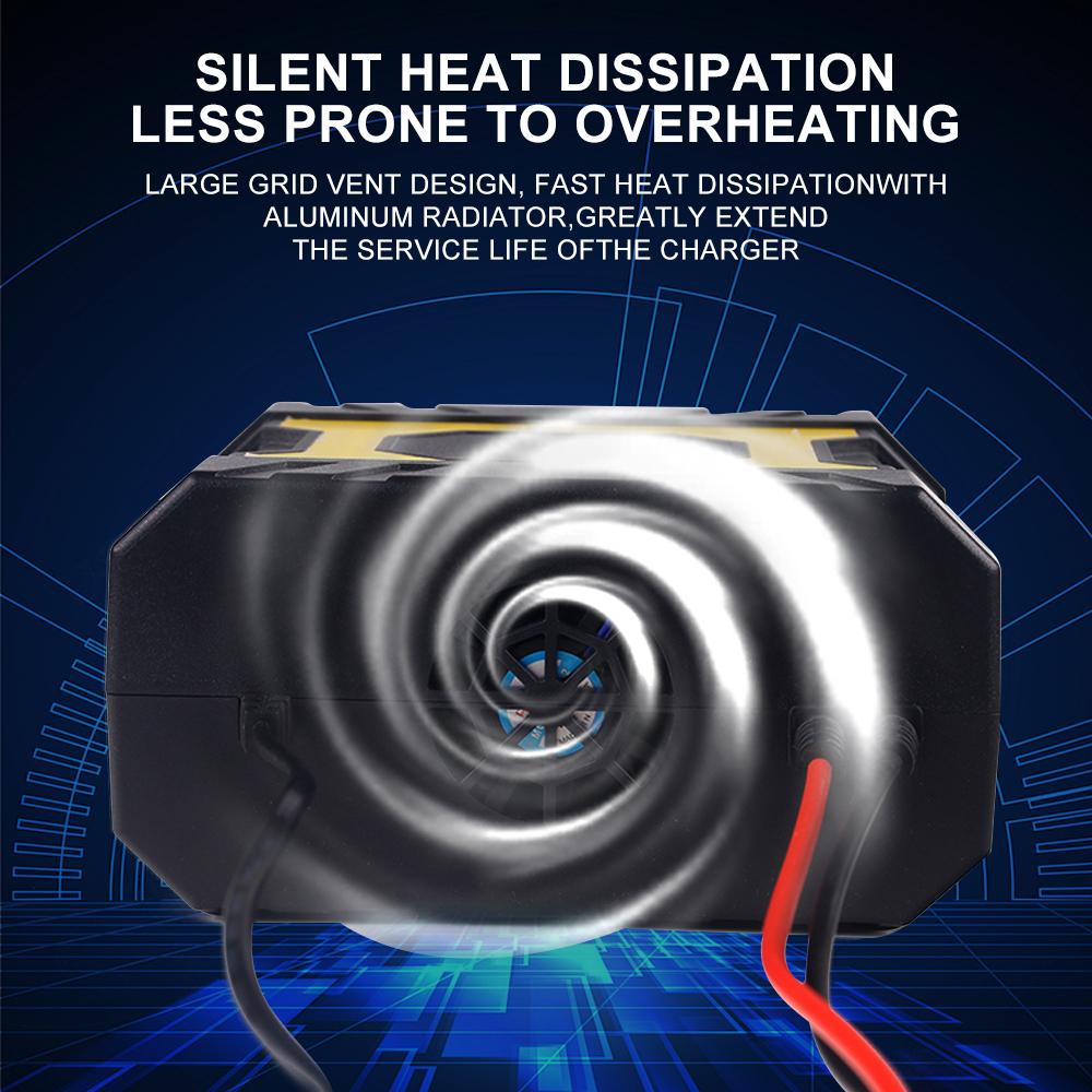 EU-Stecker Überspannungsschutz Intelligente Pulsreparatur Multifunktional 12V 24V 8A Autobatterieladegerät Automatischer Stopp Spannungs- und Temperaturerkennung