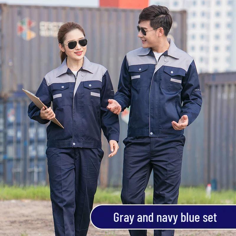 

Комплект рабочей одежды с длинным рукавом и цветными блоками для весны и осени: Унисекс Униформа, устойчивая к пятнам и износу, для авторемонта 2XL/180 (75-87.5 kg)