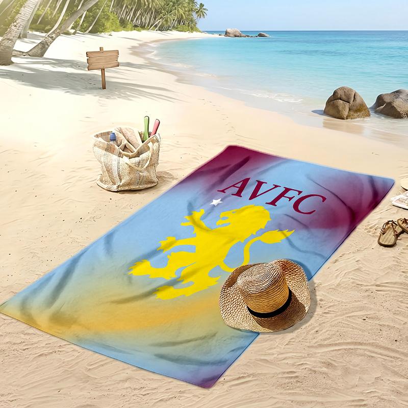 Asciugamano da Spiaggia con Stampa Calcio Aston Villa, Asciugamano Grande Morbido ad Asciugatura Rapida per Spiaggia Campeggio Nuoto