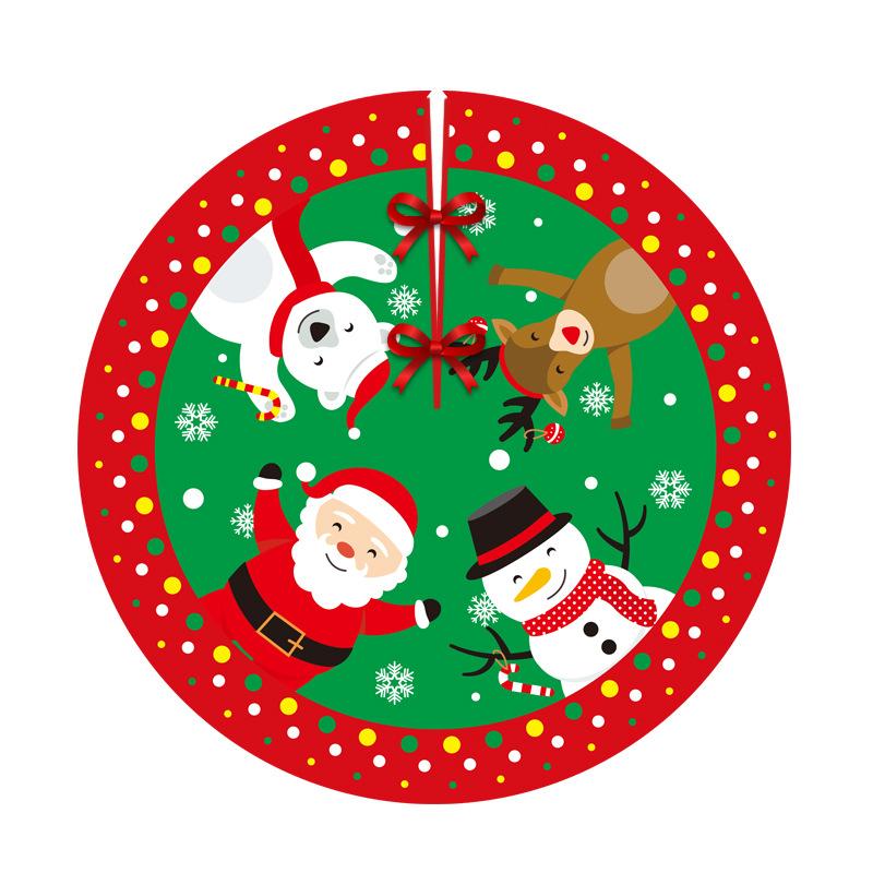 Christmas Tree Skirt Craft Christmas Decorations Cartoon Print Ornaments Christmas Supplies