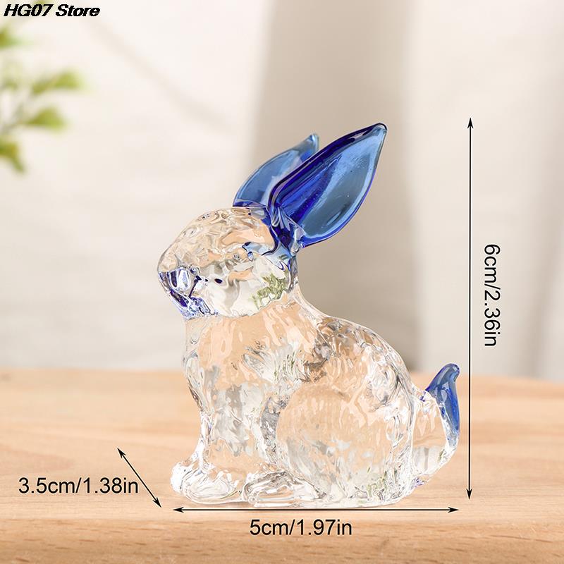 Crystal Glass Rabbit Butterfly Swan Statue Mascot Animal Handmade Figurines Ornaments For Garden Home Living Room Office Table