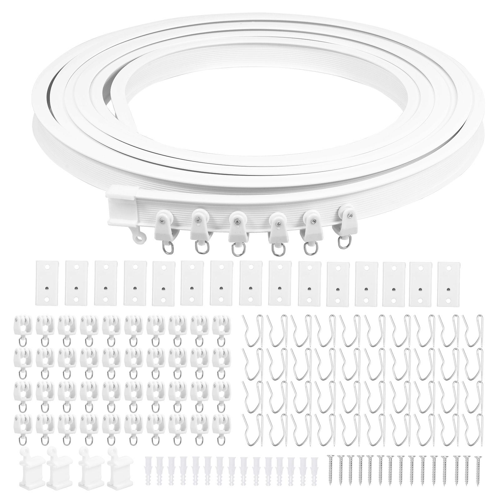 

16.4 ft Flexible Ceiling Wall Mounted Curtain Track Rail Bendable Plastic Steel Design Room Divider Rail Sliding Rods