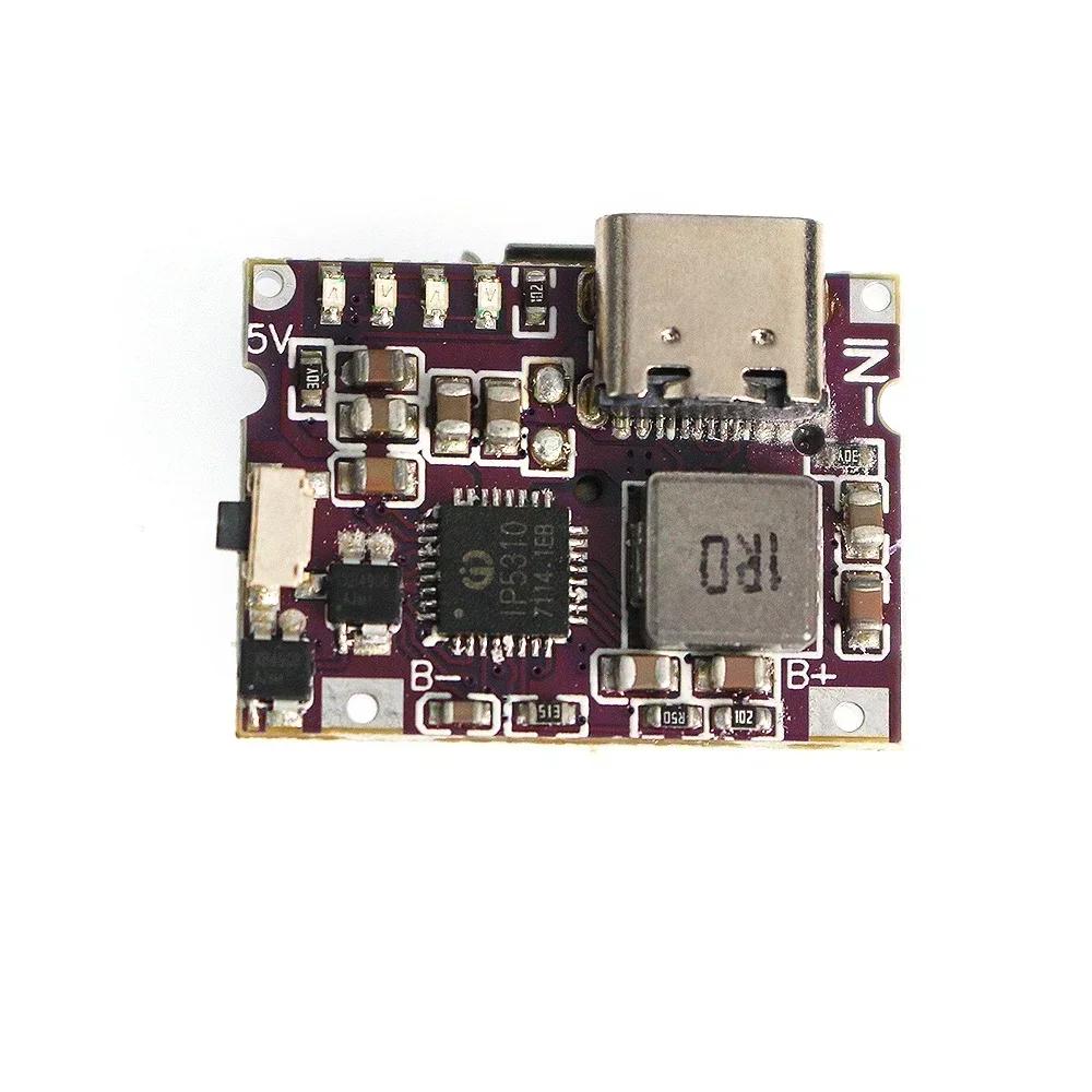 1pcs 5V 3.1A Boost Converter Step-Up Power Module Type-C USB IP5310 Mobile Power Bank Accessories With Switch LED Indicator