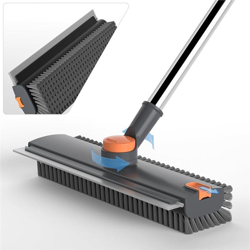 ABMH-Long-Handled Bathroom Floor Brush Long-Handled Stiff Brush Three-In-One Cleaning Brush Floor Scrub Brush