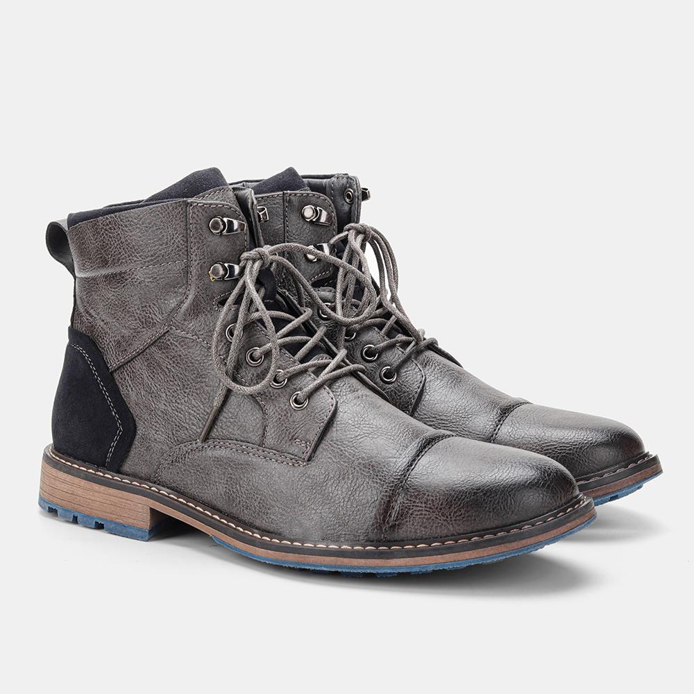Größe 39 ~ 48 Retro-Herrenstiefel, modische, bequeme Herren-Lederstiefel