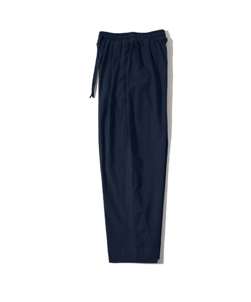 EASE Linen Elastic Waist Pants [Wide Fit]_Navy_Unisex_Unisex