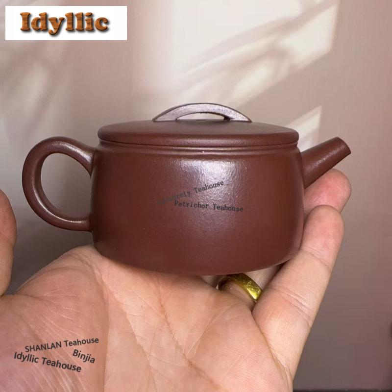 100ml Antika Yixing Lila Lerkannor Handgjord Kanna med Stor Kaliber Råmalm Lila Lera Vattenkokare Med Insats Zisha Teset För Te