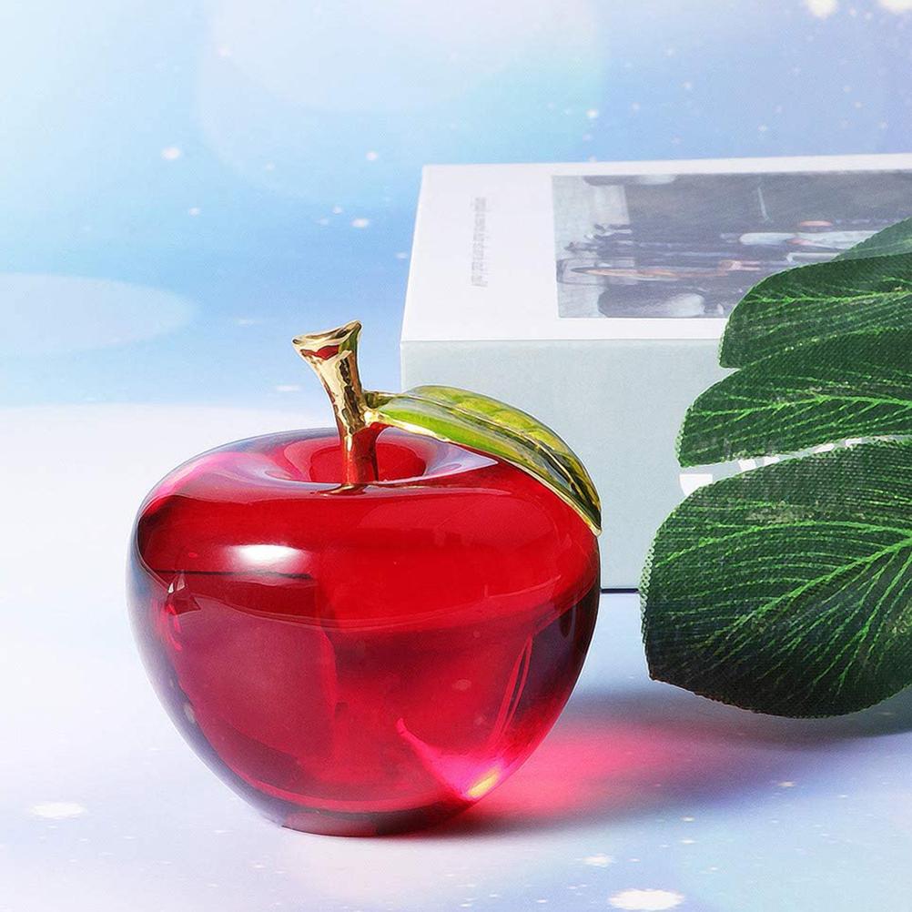 Crystal Apple Creative Gift Gold Leaf Decorative Craft Christmas Ornament Home Decoration