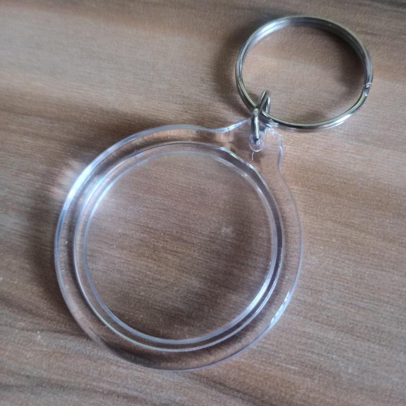 Double-Sided Transparent Acrylic Keychain: 1-inch & 2-inch Blank Photo Frame Pendant