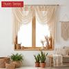 1 PC Nuan Series Lace Tassel Swag Valance,Boho Farmhouse Sheer Curtain Head for Kitchen Bedroom Living Room Window Decoration