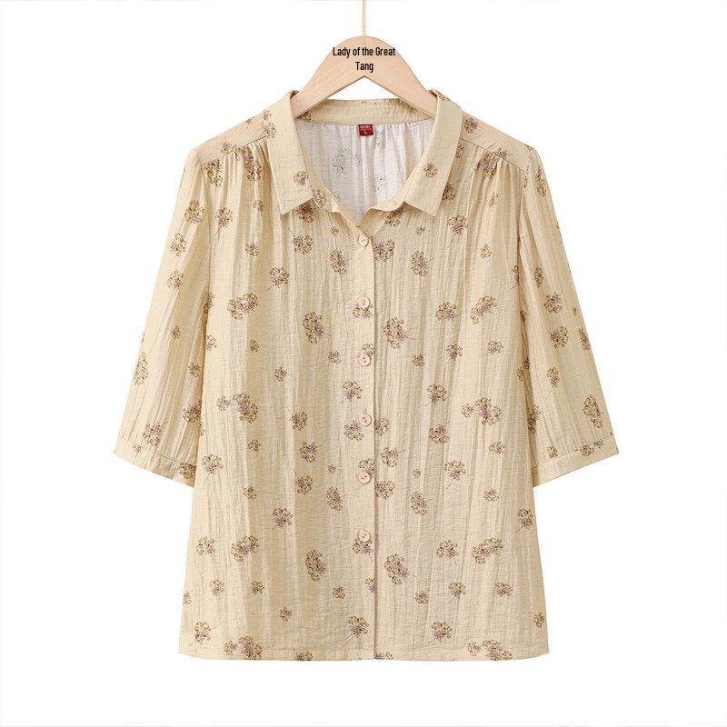 Yuzhaolin Elderly Women's Summer Casual Shirt