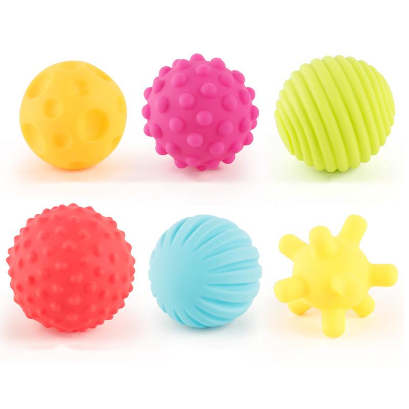 

6 шт. Мягкие детские массажные сенсорные развивающие игрушки-пазлы со звуком