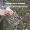 Teglia Supporto Pieghevole da Esterno Acciaio Inossidabile Porta Fornello Camping Portatile Pieghevole Mini Griglia Barbecue