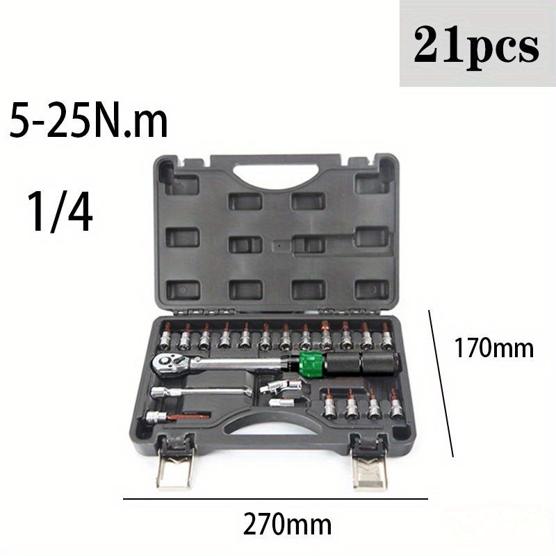 

Набор прецизионных динамометрических ключей с двойной шкалой 1/4 Привод 2-25 Н·м MTB Велосипедный торцевой ключ Велосипедный Мотоциклетный Трещоточный Ремонтный Набор инструментов 1set зелёный