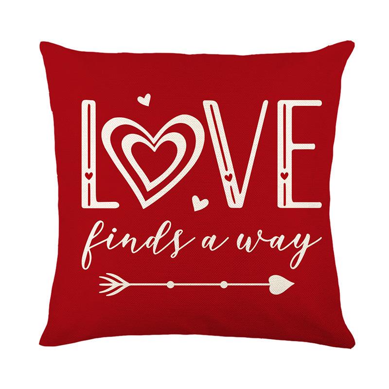 

Простая наволочка с принтом на День святого Валентина, Праздничное украшение из линий и букв, Наволочка для подушки для дома, дивана, спальни 45 * 45CM (excluding pillow core)