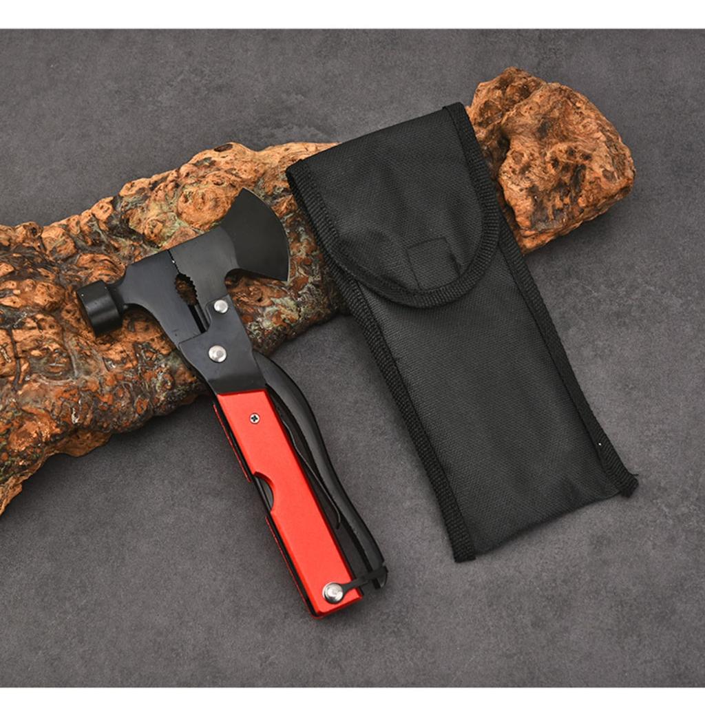 Prémiový 14v1 Kladivo Víceúčelový nástroj pro domov, kempingové vybavení a práci, Kladivo, Kleště, Nůž a další-E