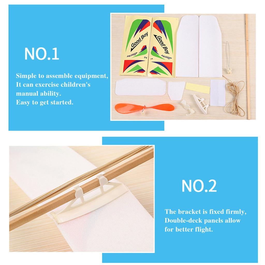 Rubber Band Powered Aircraft Model Kids Educational Throwing Glider Airplane Toddlers Boys Girls Outdoor Flying Plane Toy