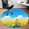 1pc Sunflower Field Office Round Area Rug, Indoor Mat Suitable For Office, Under Office Chairs Bedroom Living Room Home Decor, Room Deco