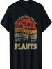 Retro Vintage Easily Distracted By Plants For Plants Lover T-Shirt