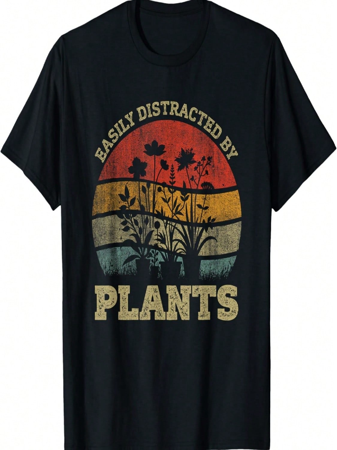 Retro Vintage Easily Distracted By Plants For Plants Lover T-Shirt S разноцветный