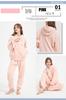 Benke Long Sleeve Comfortable to the and Stylish for Fall and Winter Loungewear Size Women's Pajamas, Touch, Open-Front, Hooded, Thick, Warm, (Pink,