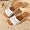 Zapatillas de Verano 2026 de Suela Gruesa con Patrón de Olas, Estilo de Oriente Medio, Sandalias Planas Casuales.