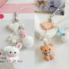 Niedlicher Hase Kätzchen Bär Anhänger Schlüsselanhänger Flauschige Kugel Schleife Perle Handykette Anti-Verlust Lanyard Kawaii Taschenanhänger Geschenk