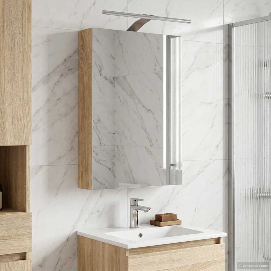 Bathroom Mirror Cabinet in Sonoma Oak 40 x 10.5 x 60.5 cm