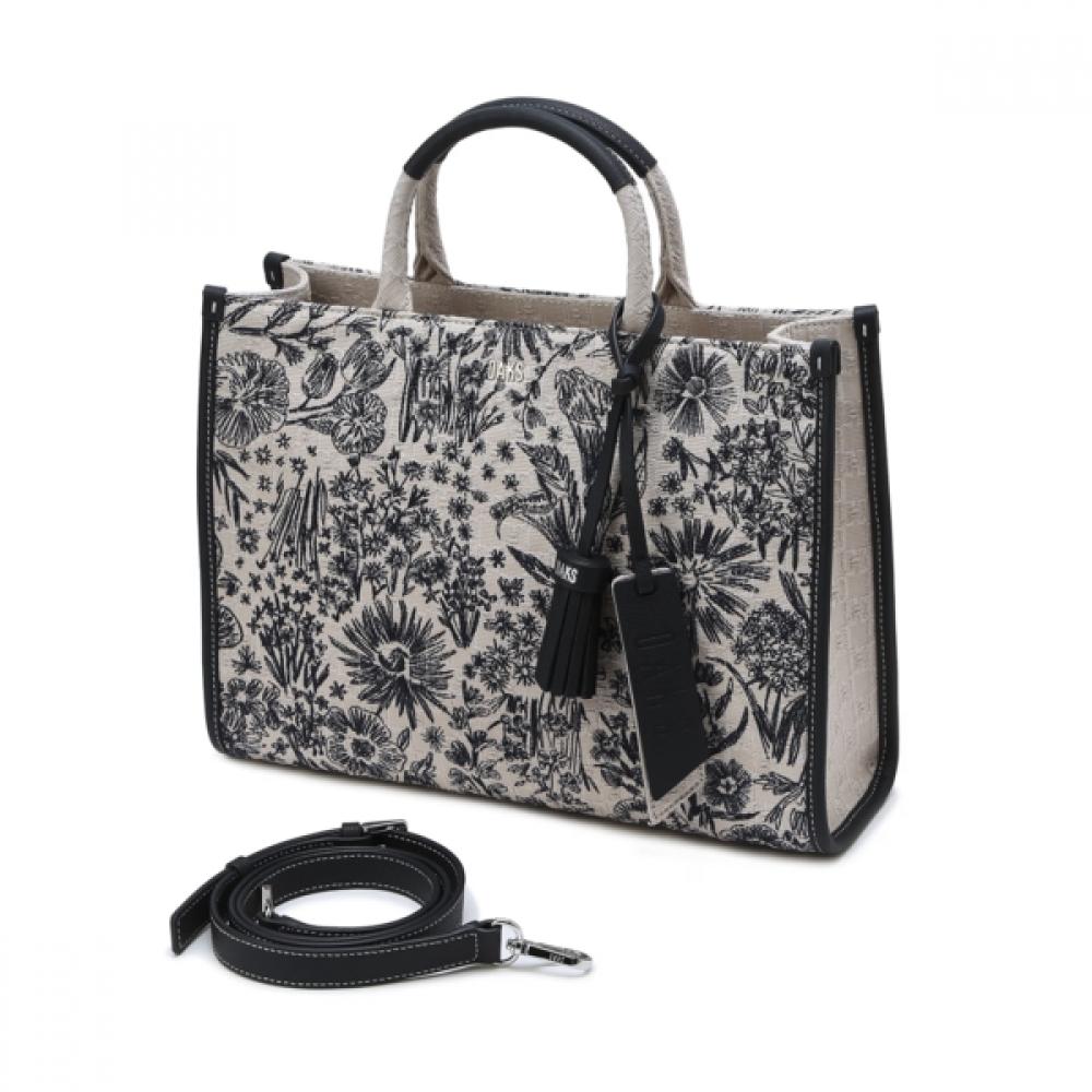 Daks Navy Flower Embroidery Jacquard Large Tote Bag Dcba5e655n2