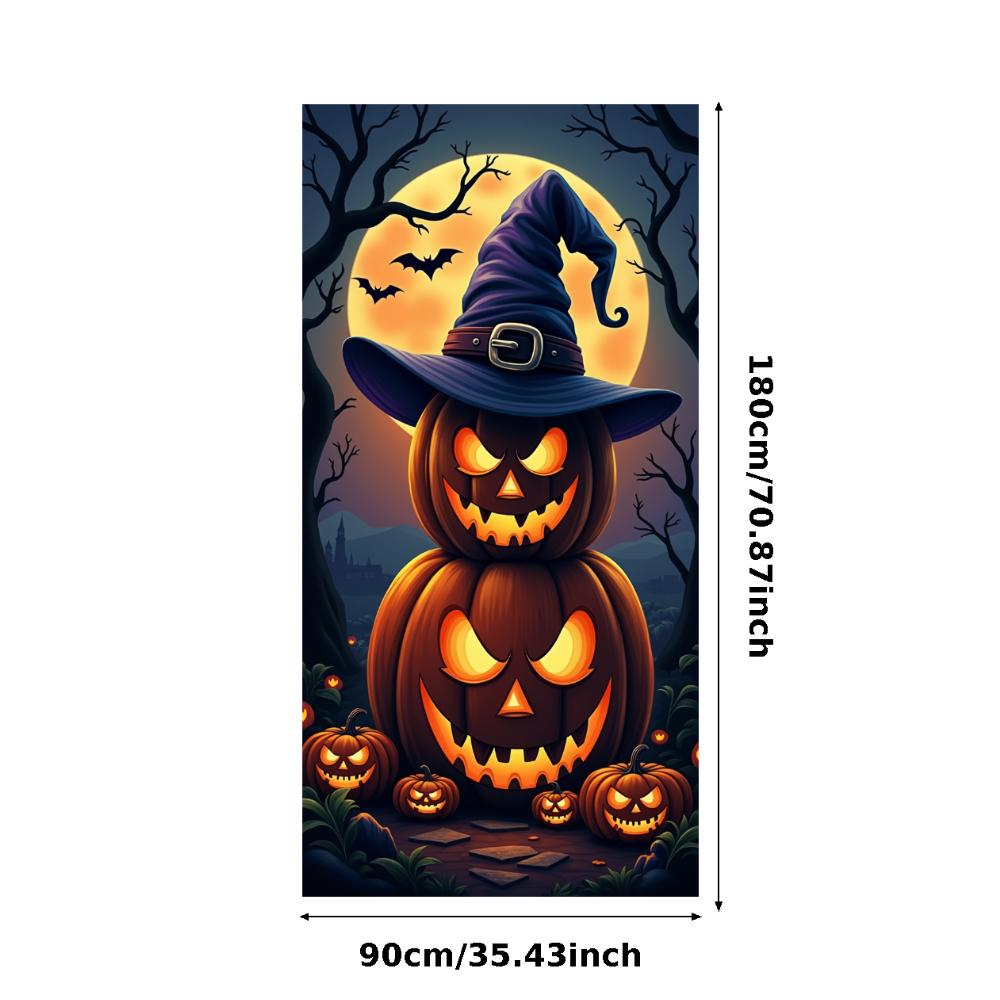 

Баннер для украшения на Хэллоуин, Жуткая тема, Дьявол, Тыква, Фонарь, Украшение для вечеринки на Хэллоуин, Фон для фотосъемки, Реквизит