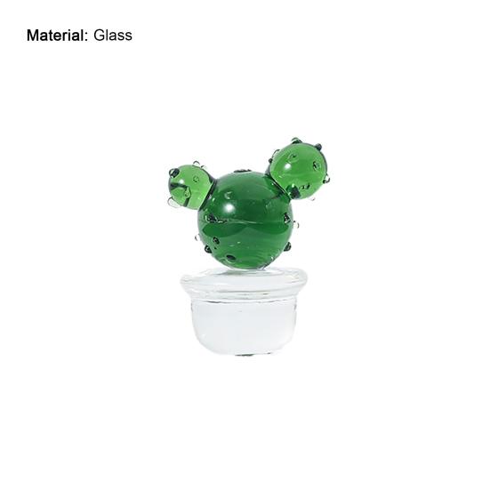 Cactus Ornaments Good Craftsmanship Decorative Glass Miniature Cactus Bonsai Figurine