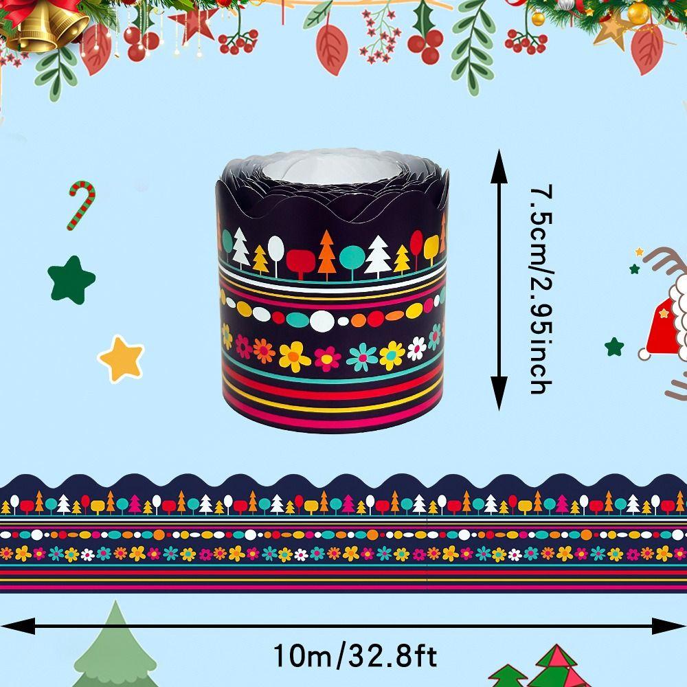 Paper Decorative Stickers No Adhesive Bulletin Board Border New Stickers Christmas