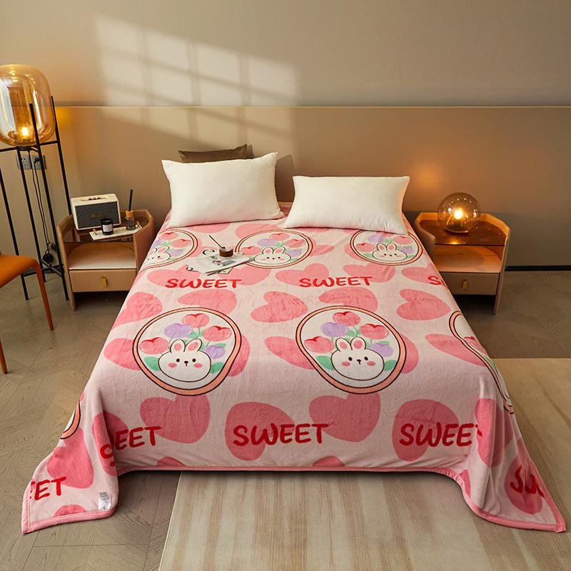 1pc Comfortable Printed Blanket Soft&cozy&machine Washable Velvet Plush All-season Multipurpose Nap Blanket for Office and Sofa(Excluding pillowcases)