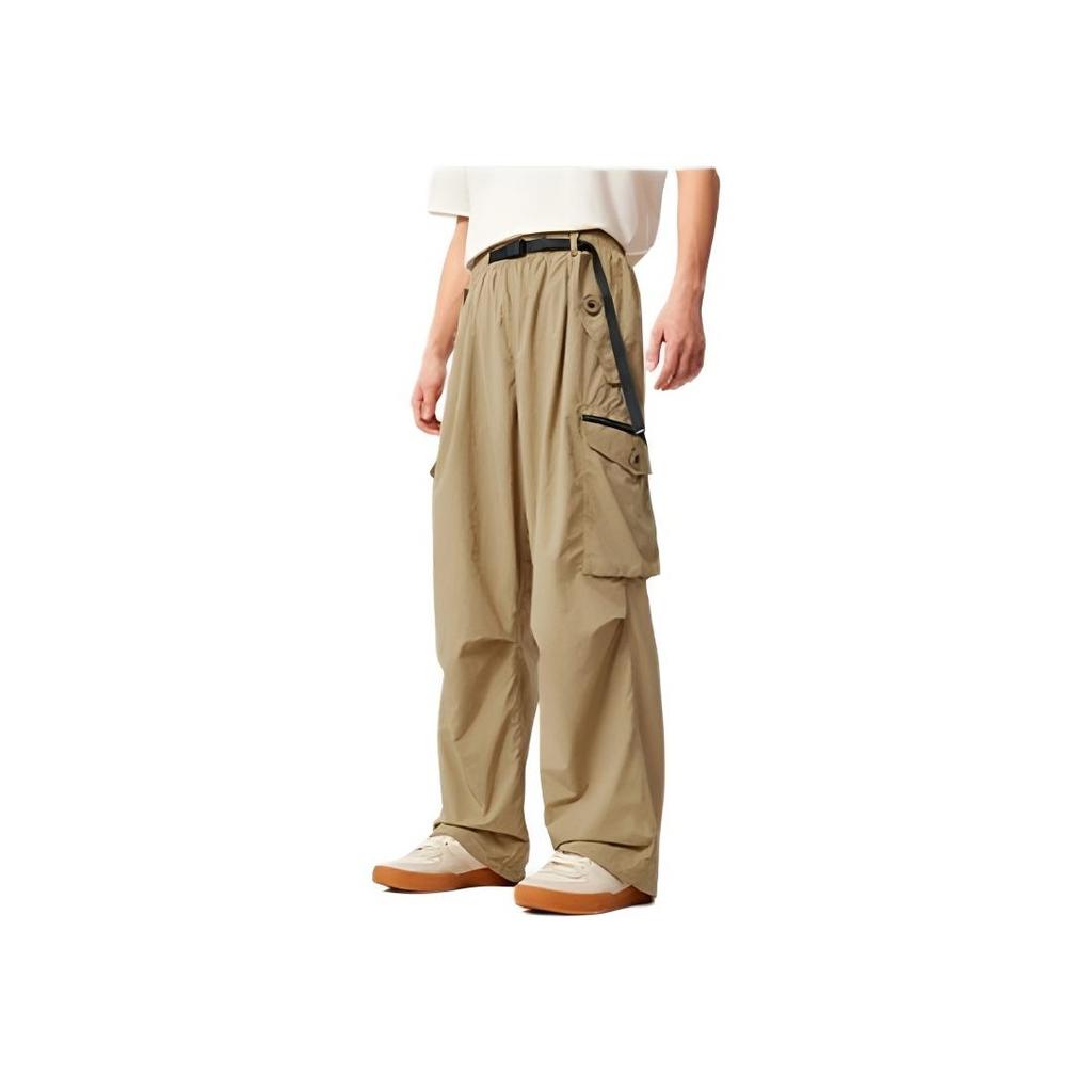 Li-Ning Simple Solid Color Straight Leg Comfortable Versatile Casual Pants Men Bottoms Brown Khaki AKXV151-5