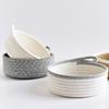 2pcs Woven Storage Baskets Cotton Rope Bin for Baby Nursery Bathroom Bedroom Cosmetic Organizing X3UC