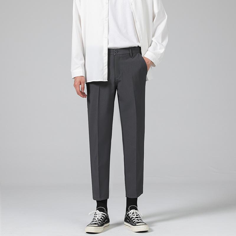 Pants Men's Spring and Autumn New Suit Pants Men's Slim Straight Pendant Versatile Casual Black Small Pants