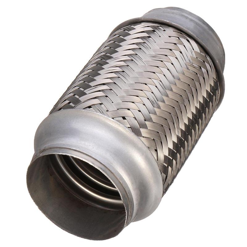 Car Exhaust Tube Telescopic Flexible Connection Braid Bellows Stainless Steel Muffler Pipe Connector Welded Universal 63mmx150mm