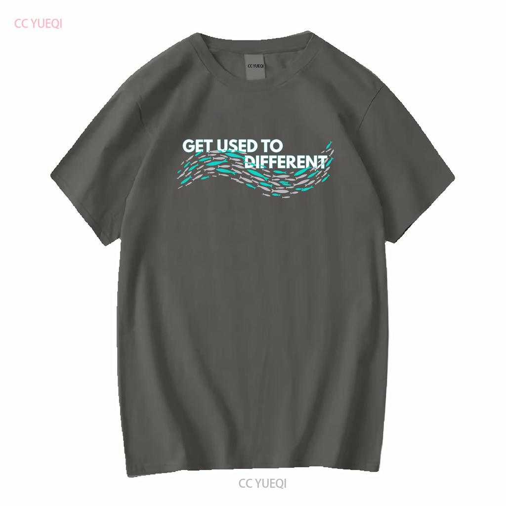 Gewöhne dich an verschiedene x GEWÄHLTE Fische gegen die Strömung T-Shirt lange oder kurze Ärmel vintage gewaschenes Oberteil für den täglichen Gebrauch