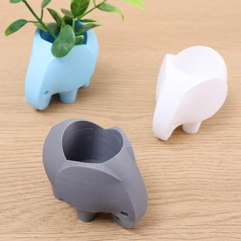 5/1 Piezas Mini Maceta de Elefante Impresa en 3D Maceta para Suculentas Maceta Pequeña para Cactus Suministros de Decoración para Escritorio de Casa Estante Balcón