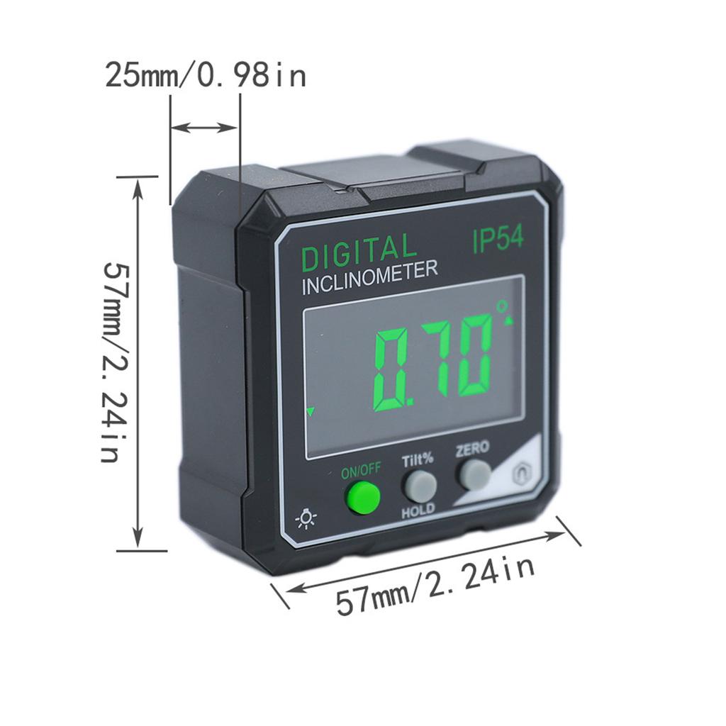Digital Angle Finder 4-Side Magnetic Angle Gauge Digital Level Box LCD Display Anti-Slip for Woodworking Measuring Tool 4x90°