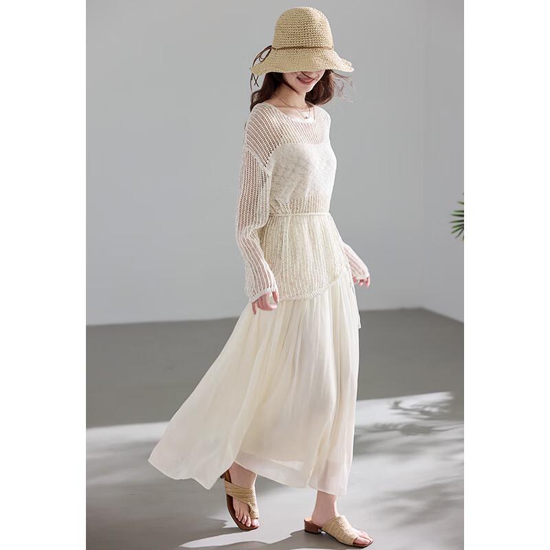 

VICTORIA&VERA French Romantic Knit Cardigan & A-line Midi Skirt Set M