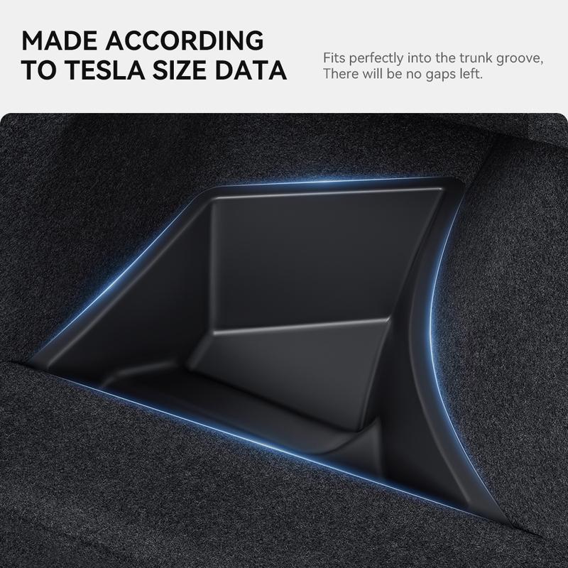 YZ For Tesla Model 3 highland 2024-2025 Rear Trunk Left Side Storage Box with Cover Tail Boot Partition Stowing Accessories