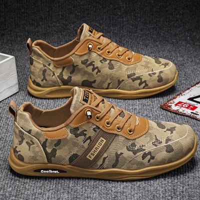 Zapatos de Hombre Talla Grande Zapatos de Moda Zapatos de Lona Parte Superior Baja Camuflaje Trabajo Casual Zapatos de Plataforma Plana Venta Rápida Explosión