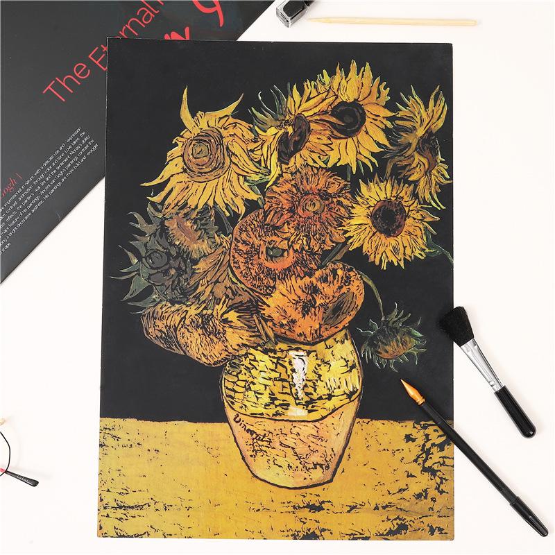 Van Gogh Scratch Art Book: Creative Stress Relief DIY for Adults
